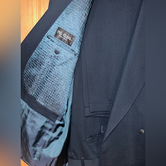 Pal Zileri - Men’s Suit & Pants - Navy Teal / Midnight - Size56 - Picture 3 of 9